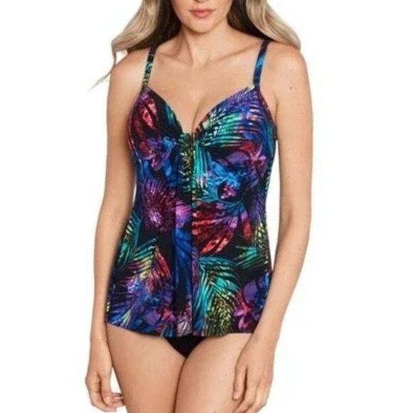 Miraclesuit Tropicat Marina Underwire Tankini Top - Picture 1 of 16